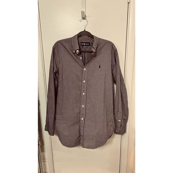 Ralph Lauren Purple Blend Plaid Mens Button Down Size M - Picture 6 of 10